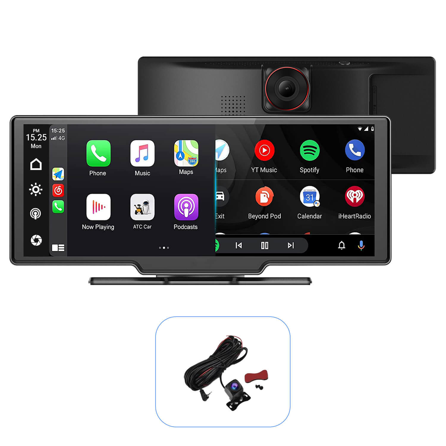 Portable 10" Apple CarPlay & Android Auto Car Display Screen