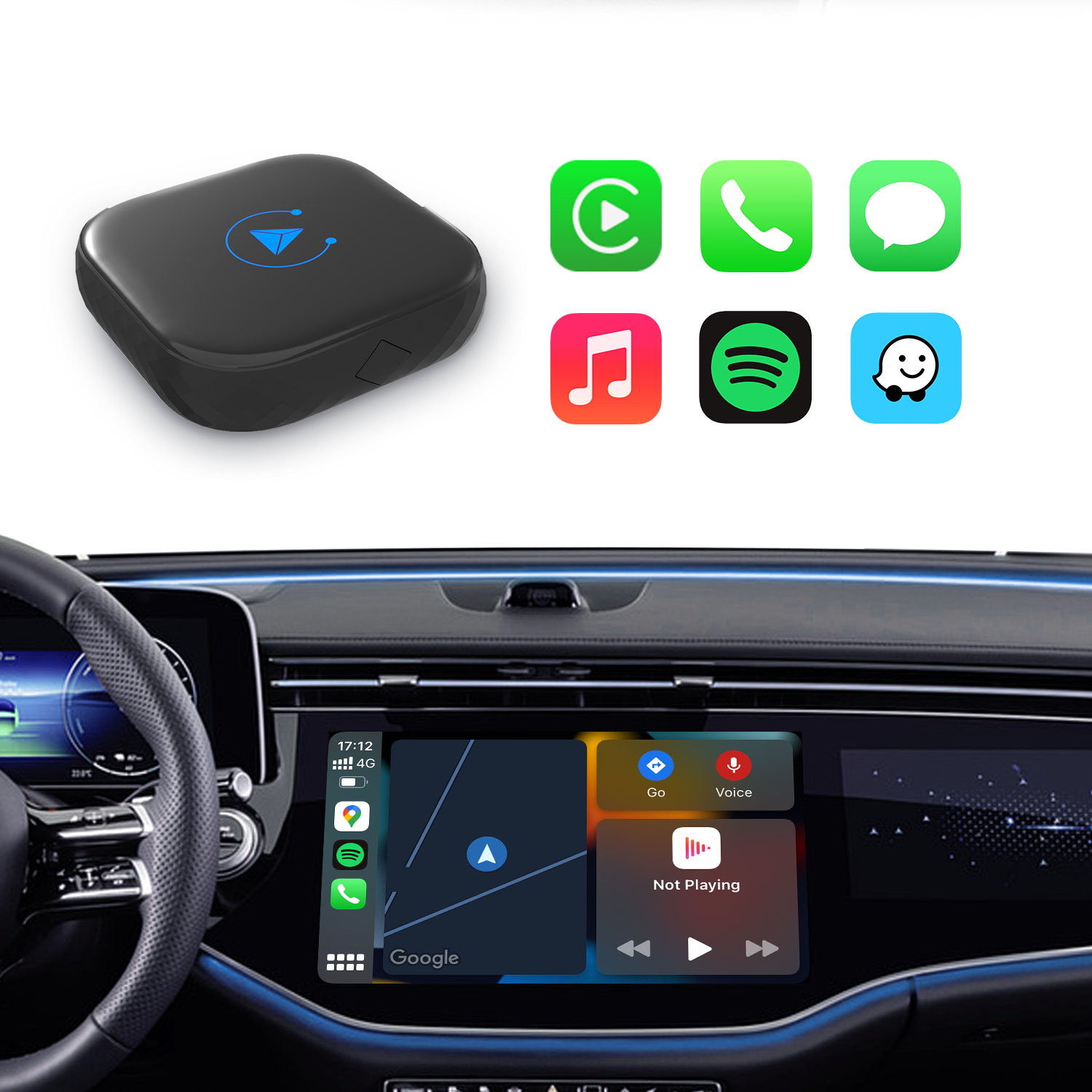 🔥6-Hour Flash Sale—Don't Miss Out! OTTOMOTION Wireless CarPlay / Android Auto Wireless 2 in 1 Adapter