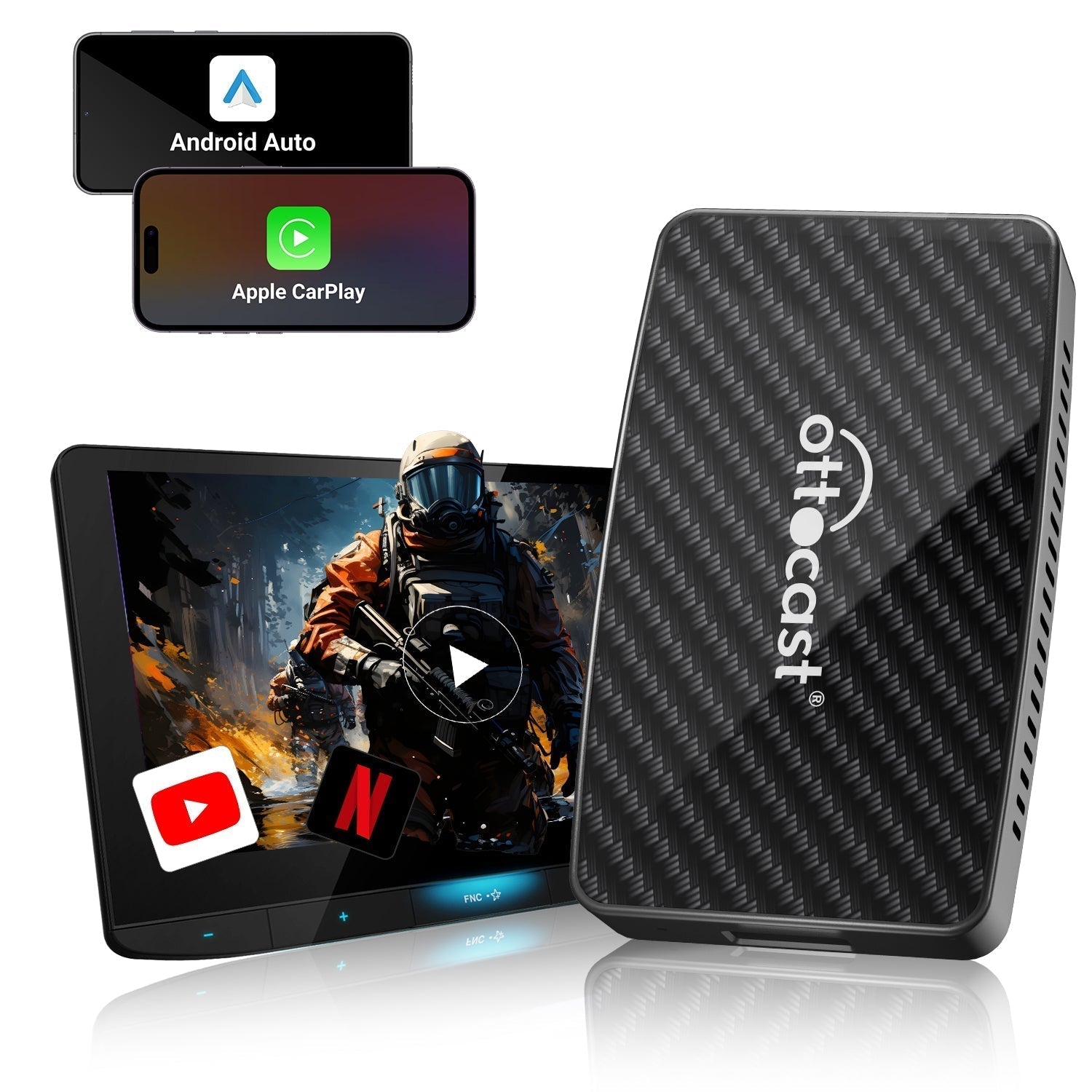 Play2Video Pro Wireless CarPlay/ Android Auto All-in-one Adapter