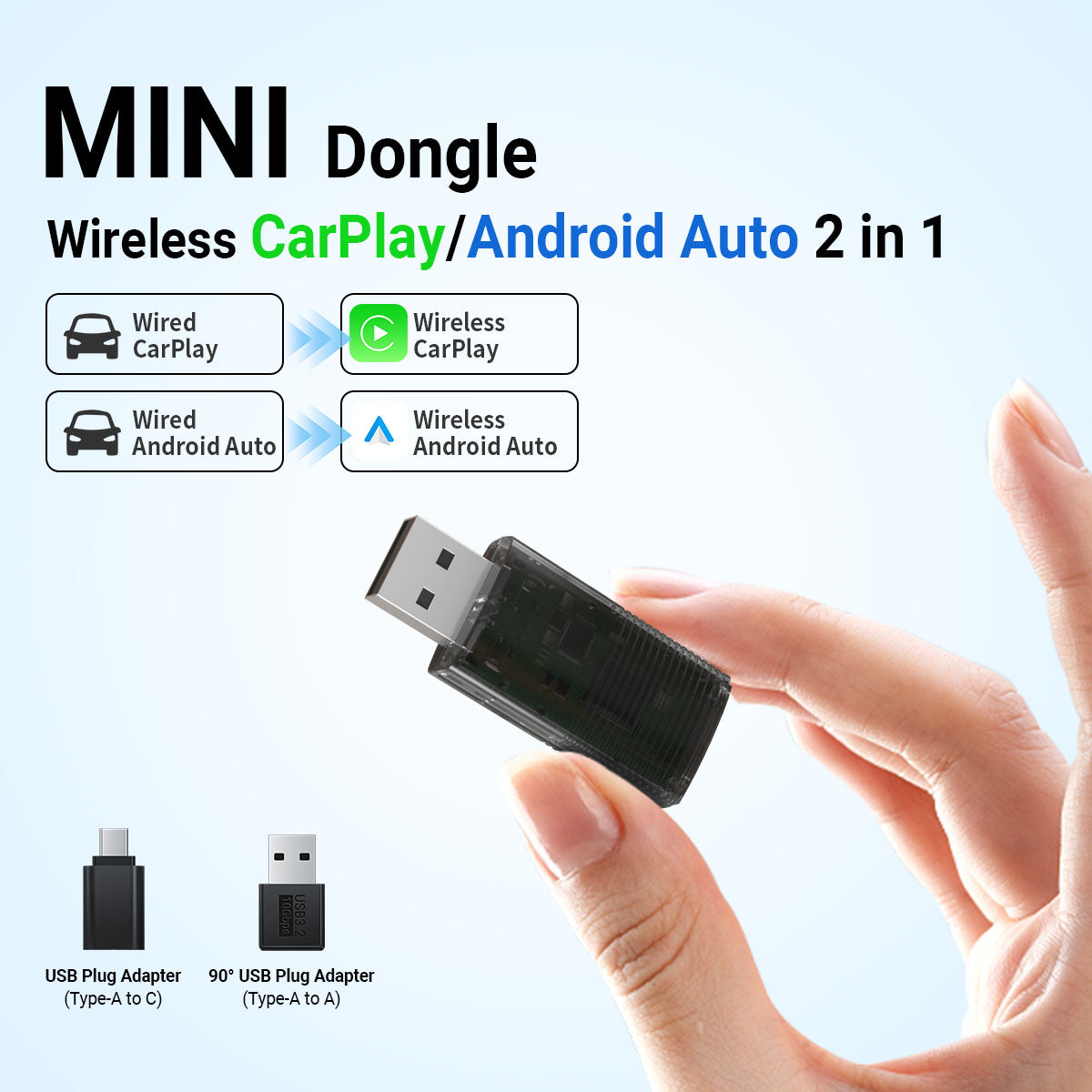 Mini Wireless CarPlay/Android Auto 2-in-1-Adapter