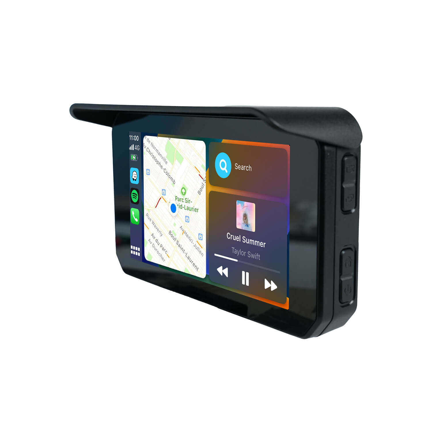 CarPlay Lite C5 SE Motocicleta Portátil GPS Sem Fio CarPlay/Android Auto Tela