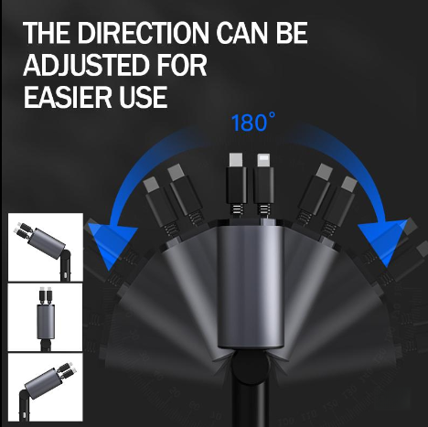 Chargeur de voiture rétractable 4 en 1 avec câble