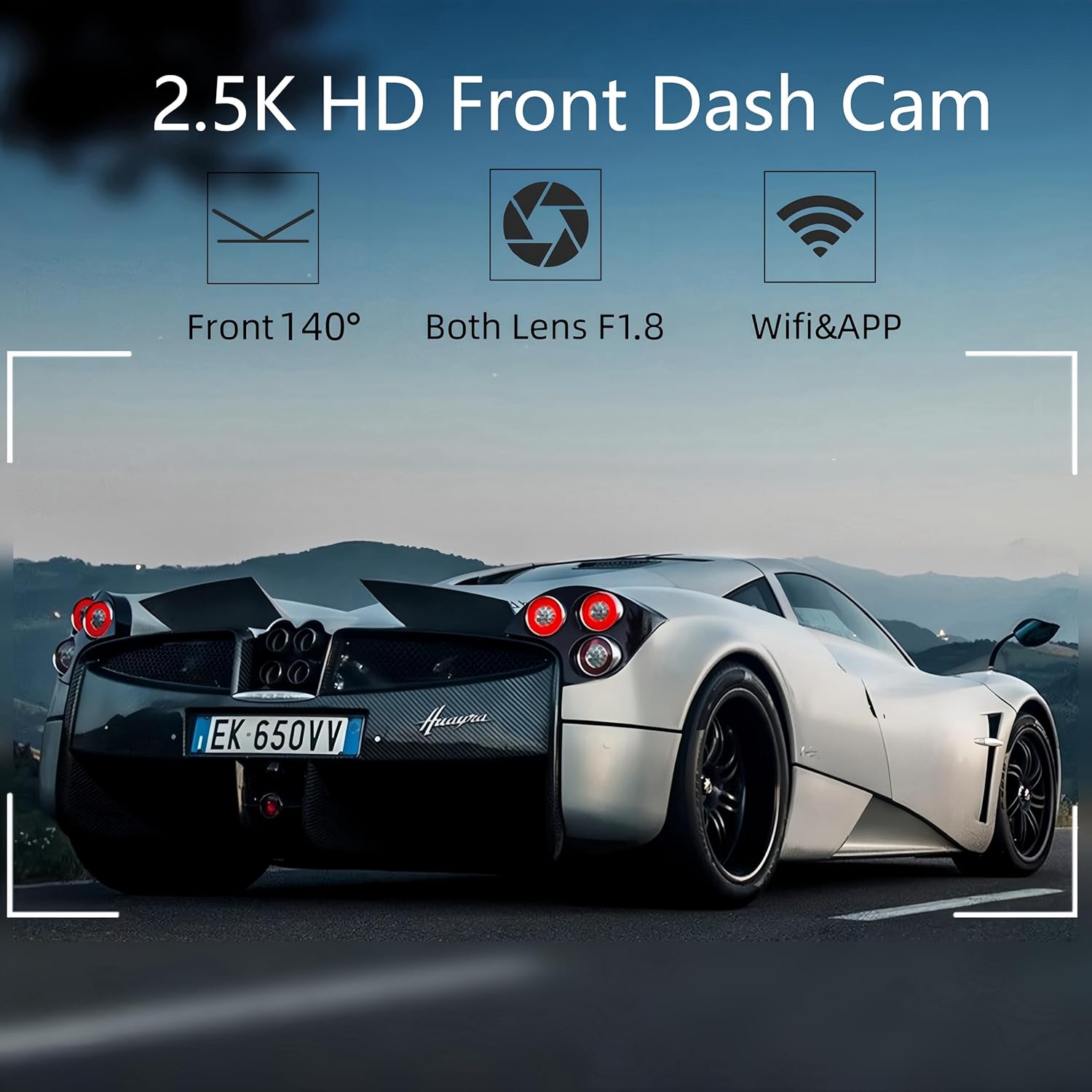 Superior Dash Cam - 2K HD, WiFi, aplicativo, monitor de estacionamento, gravação de loop, sensor G