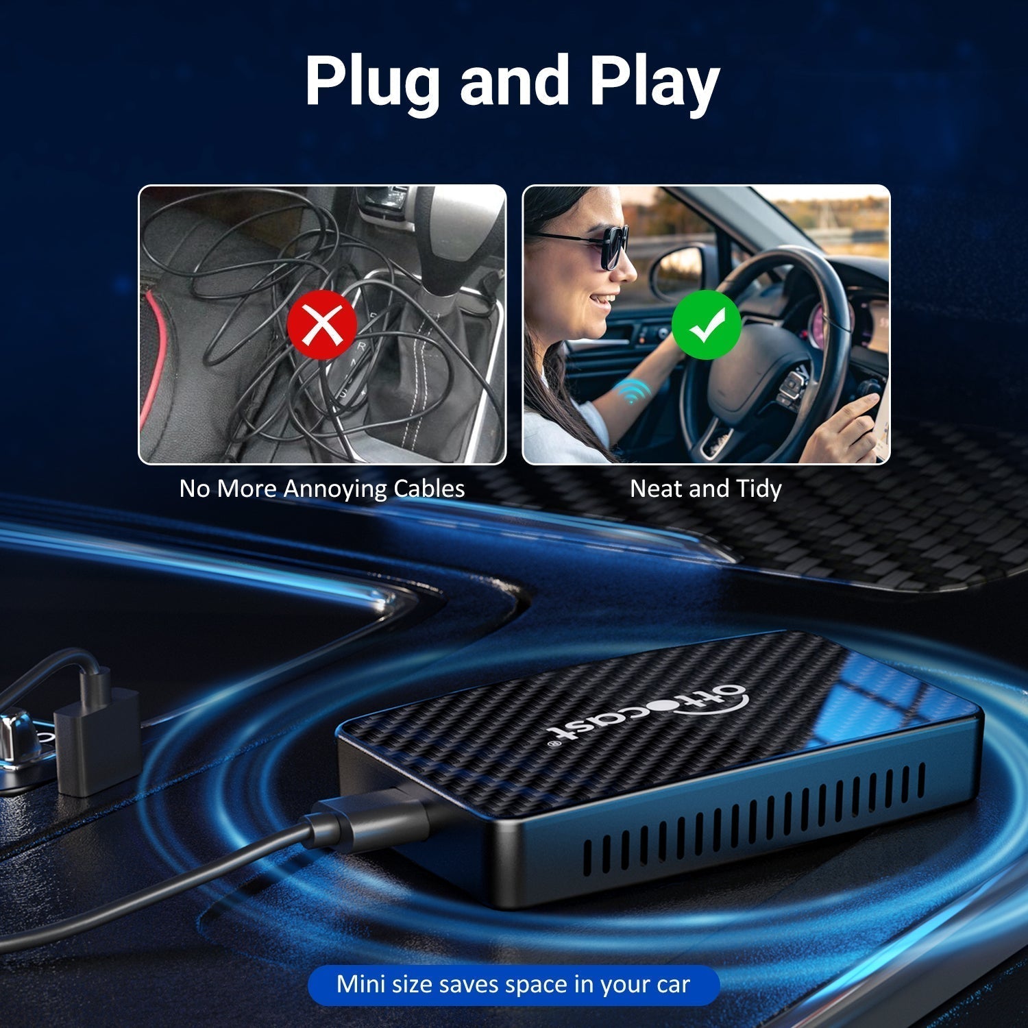 Adaptador todo en uno inalámbrico Play2Video Pro CarPlay/Android Auto