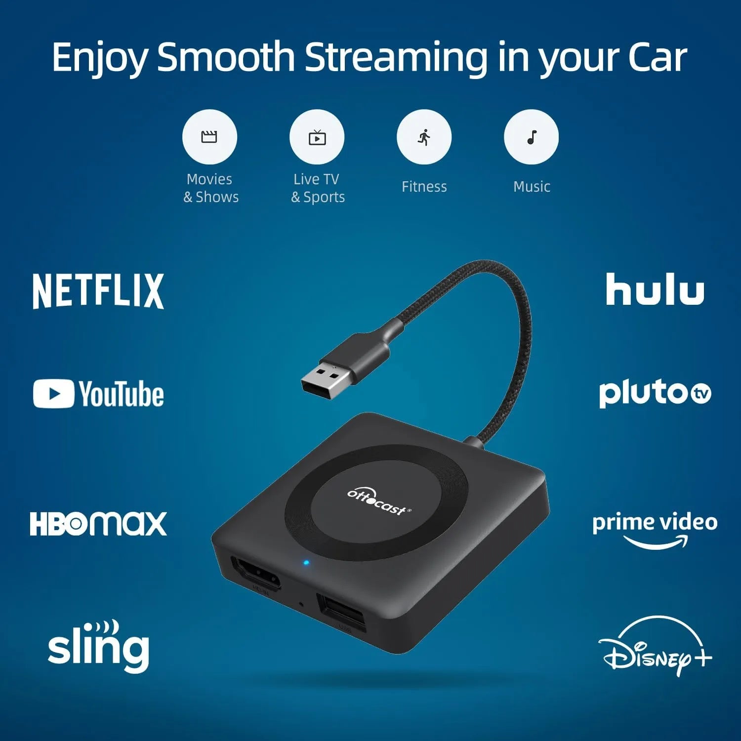 Car TV Mate Pro - HDMI multimídia e adaptador CarPlay sem fio