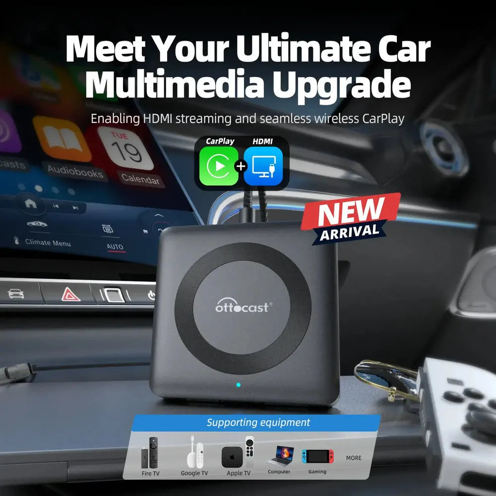 Car TV Mate Pro🔥HDMl multimídia e adaptador CarPlay sem fio