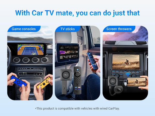 Car TV Mate Pro🔥HDMl Multimedia & Wireless CarPlay and Android Auto Adapter