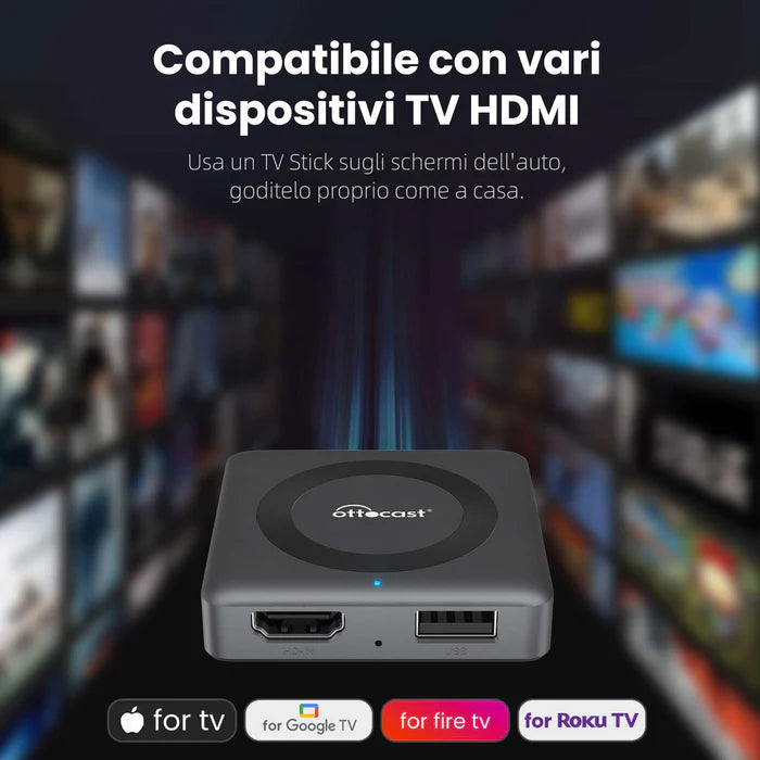 🎉Nuovo lancio del prodotto con sconto del 50%! 🔥 Car TV Mate Pro - Adattatore Multimediale HDMI e Wireless CarPlay e Android Auto