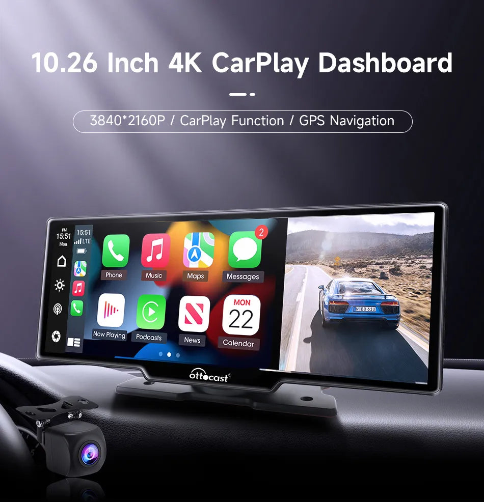 10.26 Inch 4K CarPlay Dashboard🔥(2024 New Model CarTablet Pro Max)