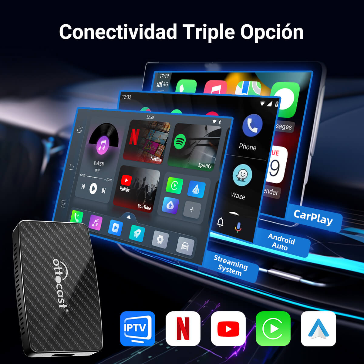 Play2Video Pro Wireless CarPlay/Android Auto-Adapter mit Video