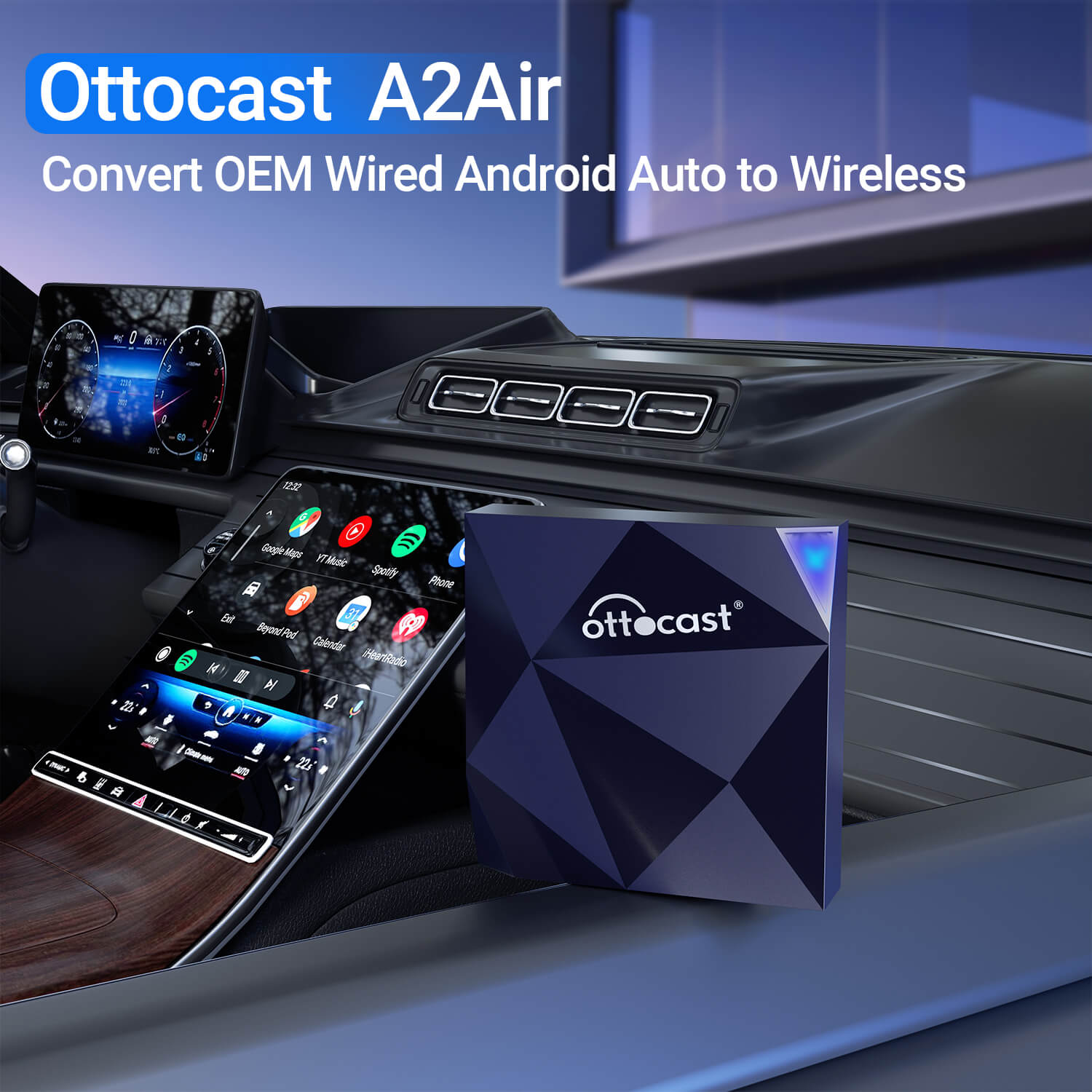 A2Air Android Auto Wireless Bluetooth Adapter - Ottocast