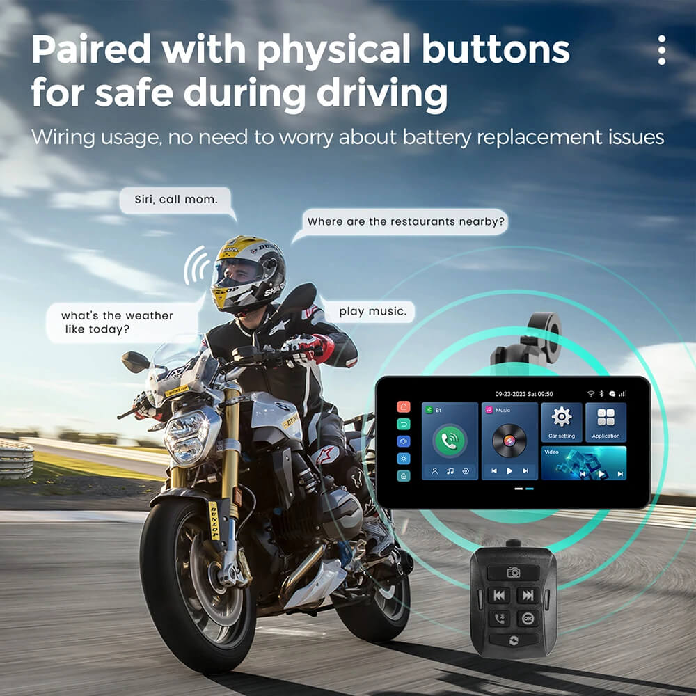 Pantalla de visualización GPS Android 12 de CarPlay Lite C5 Ultra para motocicleta con cámara DVR